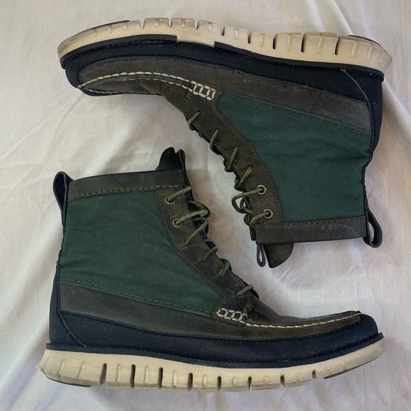 Cole Haan Zerogrand Tall Green Leather Boots N2157* Men's Size 8M - Picture 4 of 12